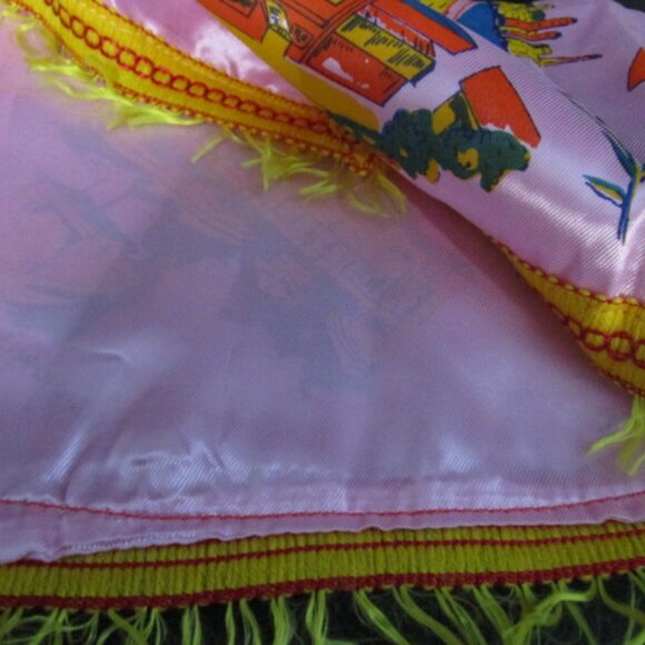 VINTAGE SOUVENIR SAN FRANCISCO PILLOW COVER Pink 16.5" Square - Picture 7 of 7